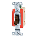 Hubbell Wiring Device-Kellems Switches and Lighting Controls, Industrial Grade, Toggle Switches, General Purpose AC, Three Way, 20A 347V AC, Terminal Screws, Brown HBL18223CN